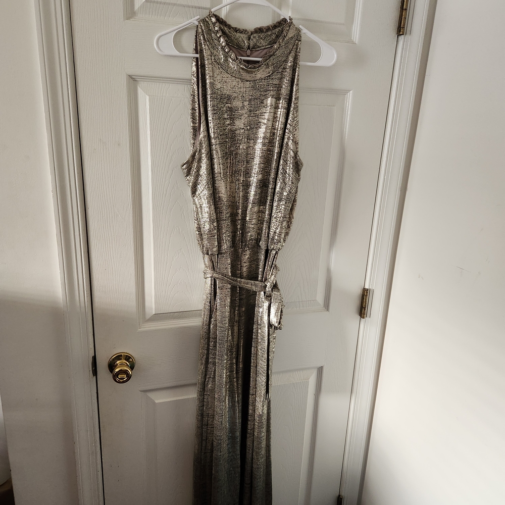 Vince Camuto Shimmering Silver Jumpsuit
